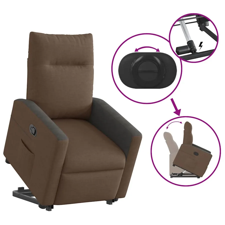Fauteuil inclinable Marron Tissu - 9