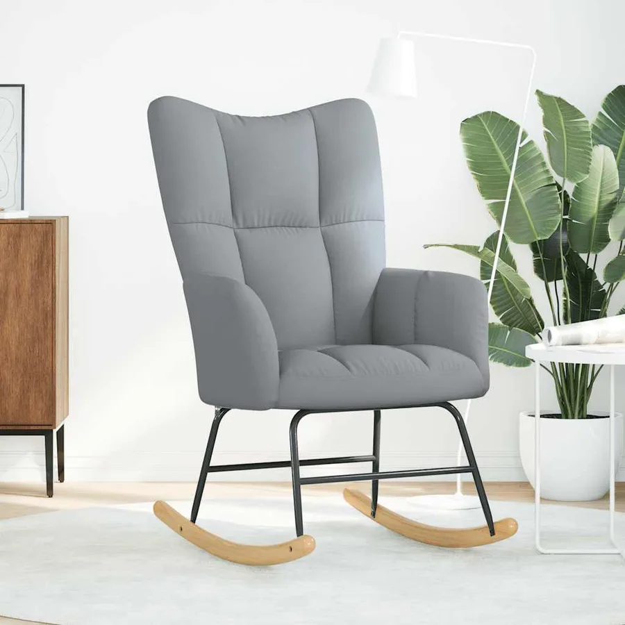 Chaise à bascule Gris clair Tissu - 2