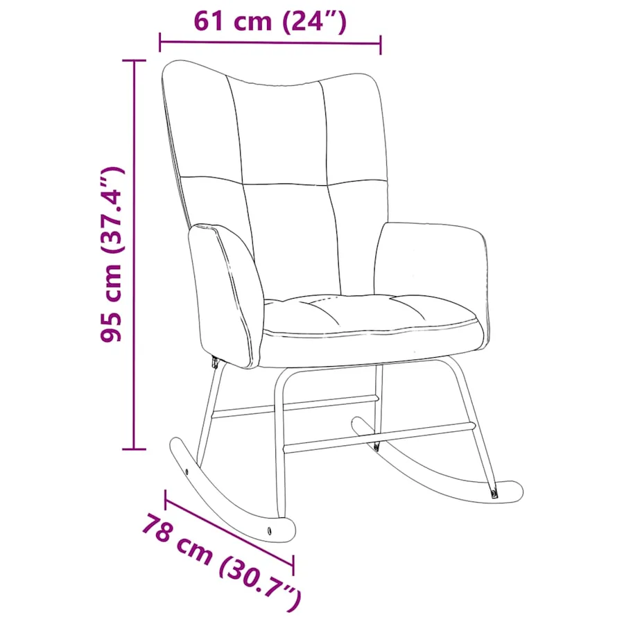 Chaise à bascule Gris clair Tissu - 8