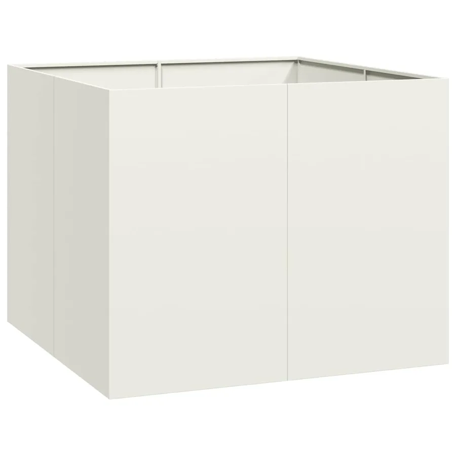 Jardinière blanc 100x100x80 cm acier - 2