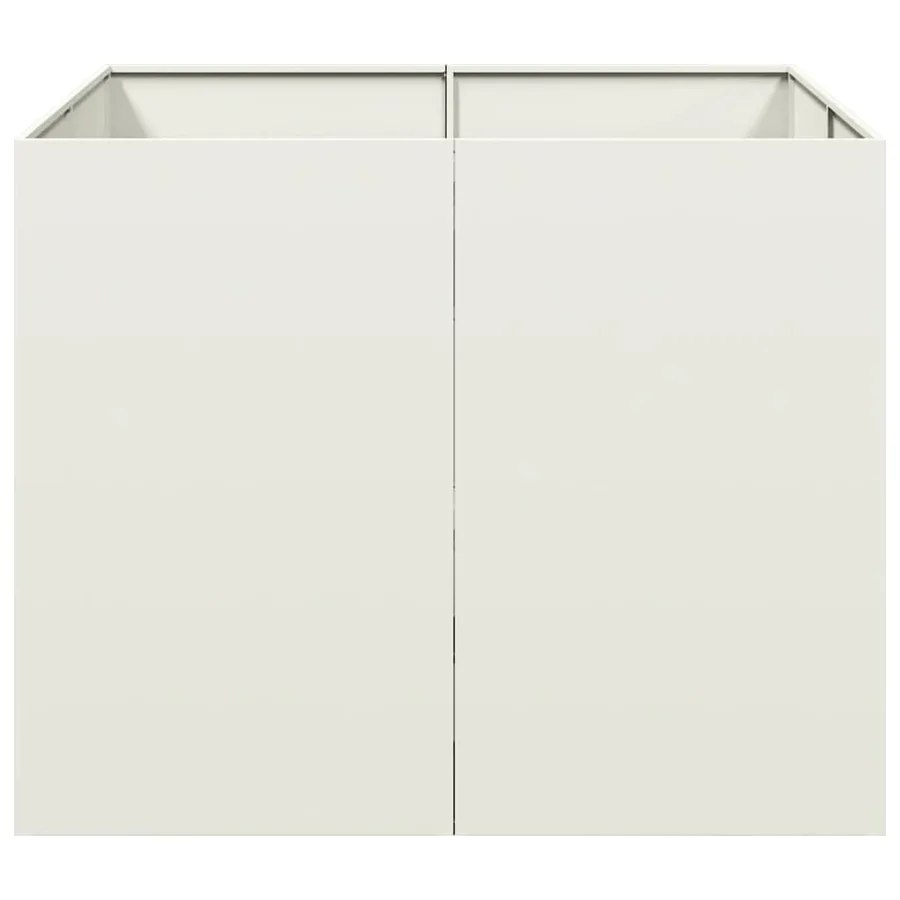 Jardinière blanc 100x100x80 cm acier - 4