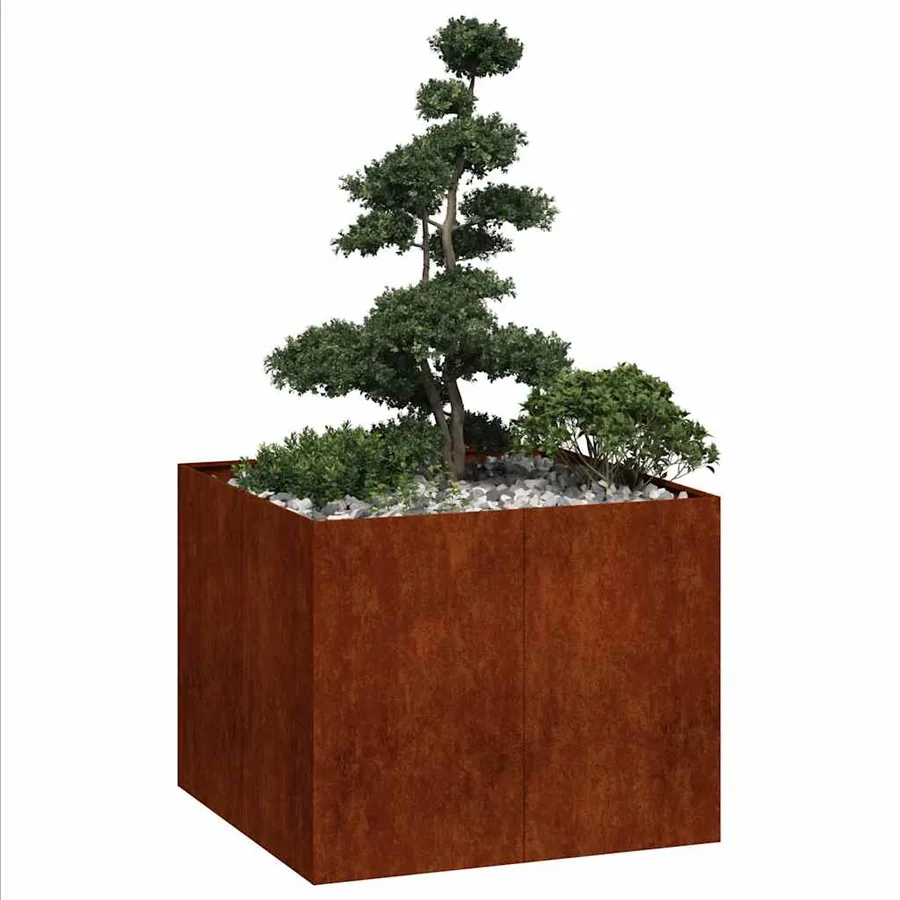 Jardinière rouillé 100x100x80 cm acier inoxydable - 3