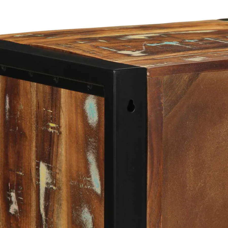 Tables de chevet 2 pcs multicolore 40x35x40cm bois récupération - 12