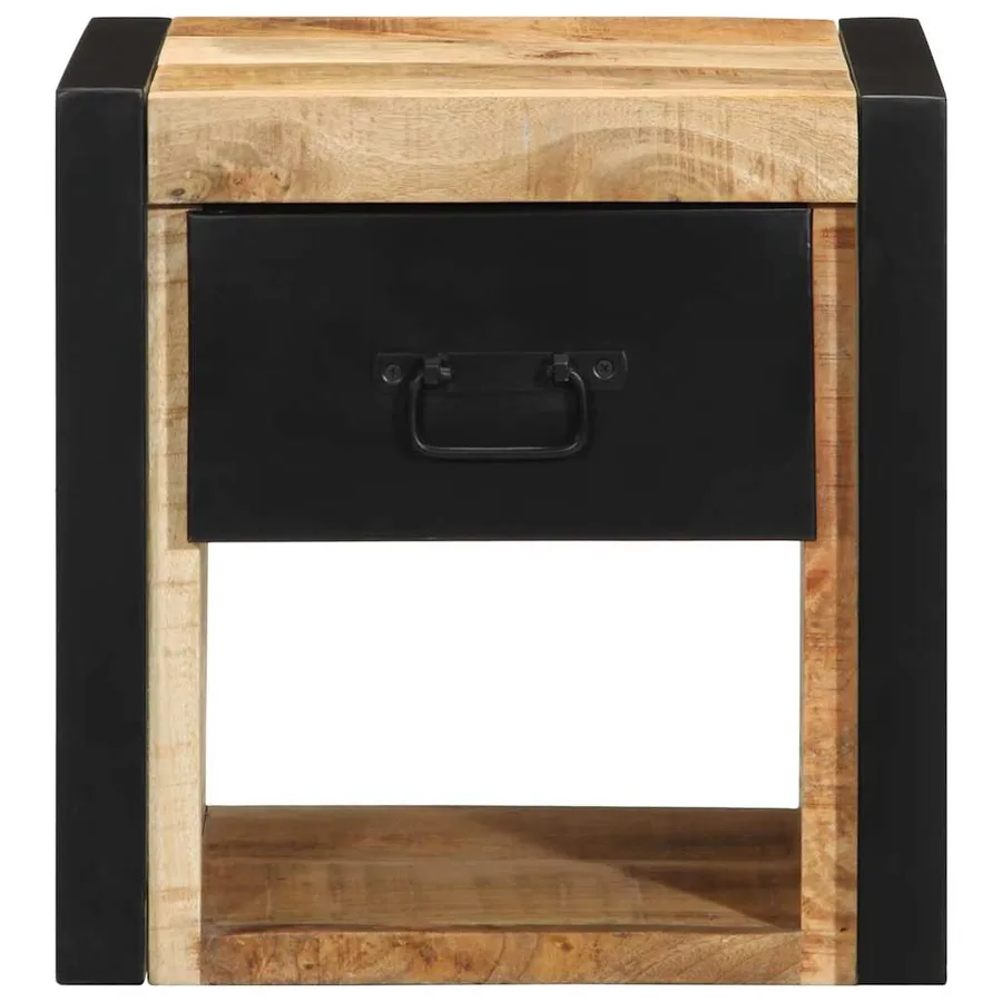 Table de chevet 40x35x40 cm bois brut massif de manguier - 5