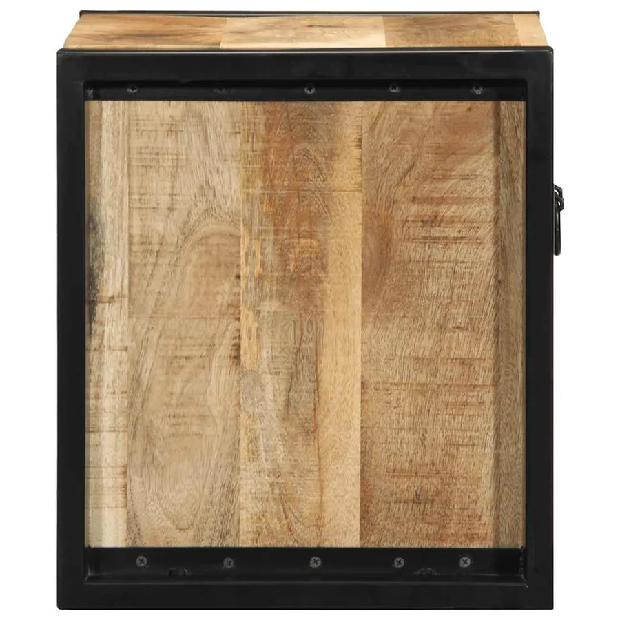 Table de chevet 40x35x40 cm bois brut massif de manguier - 6