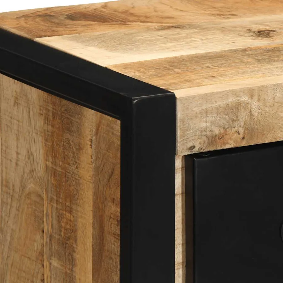 Table de chevet 40x35x40 cm bois brut massif de manguier - 8