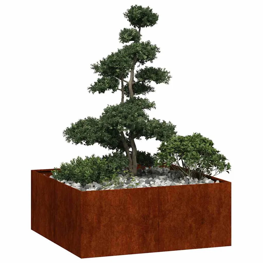 Jardinière rouillé 100x100x40 cm acier inoxydable - 3