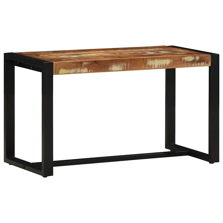 Banc multicolore 80x35x45 cm bois massif récupération - 2