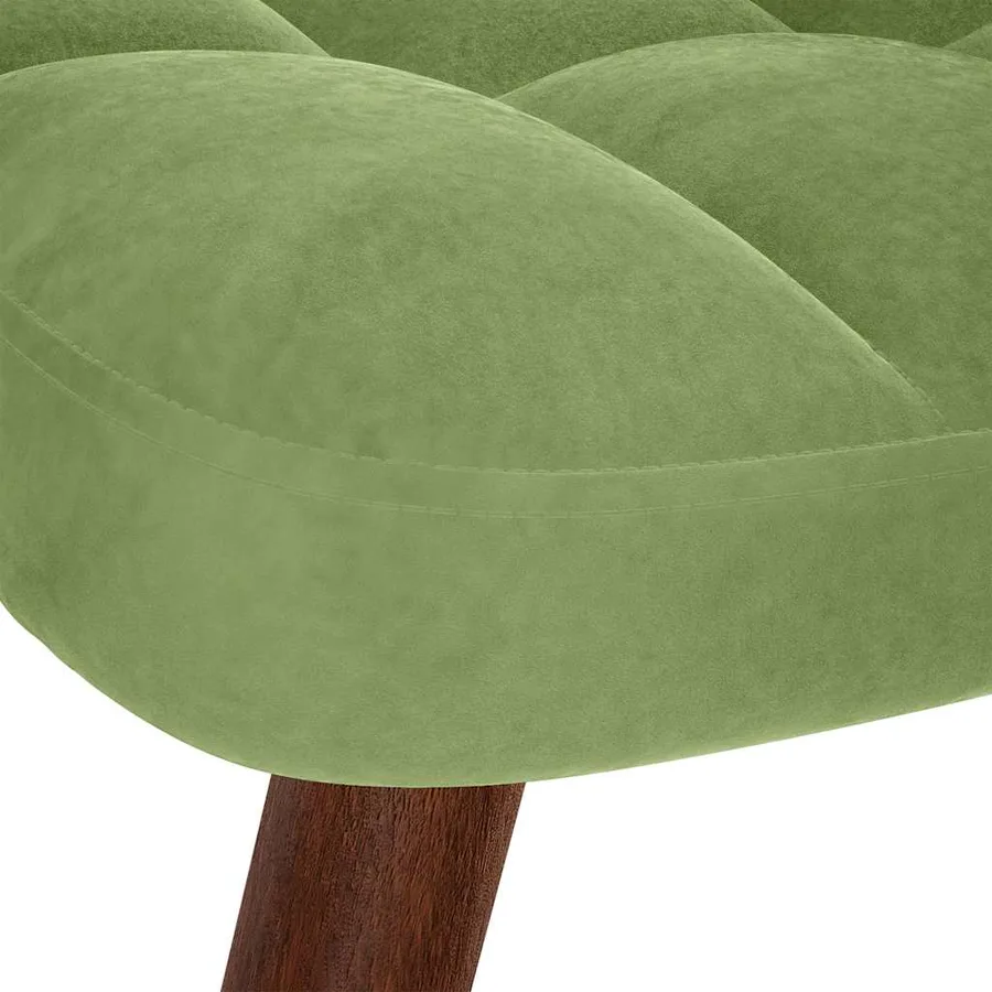 Chaise à bascule avec repose-pied vert clair velours - 9