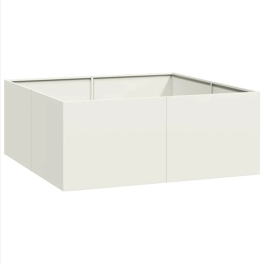 Jardinière blanc 100x100x40 cm acier - 2