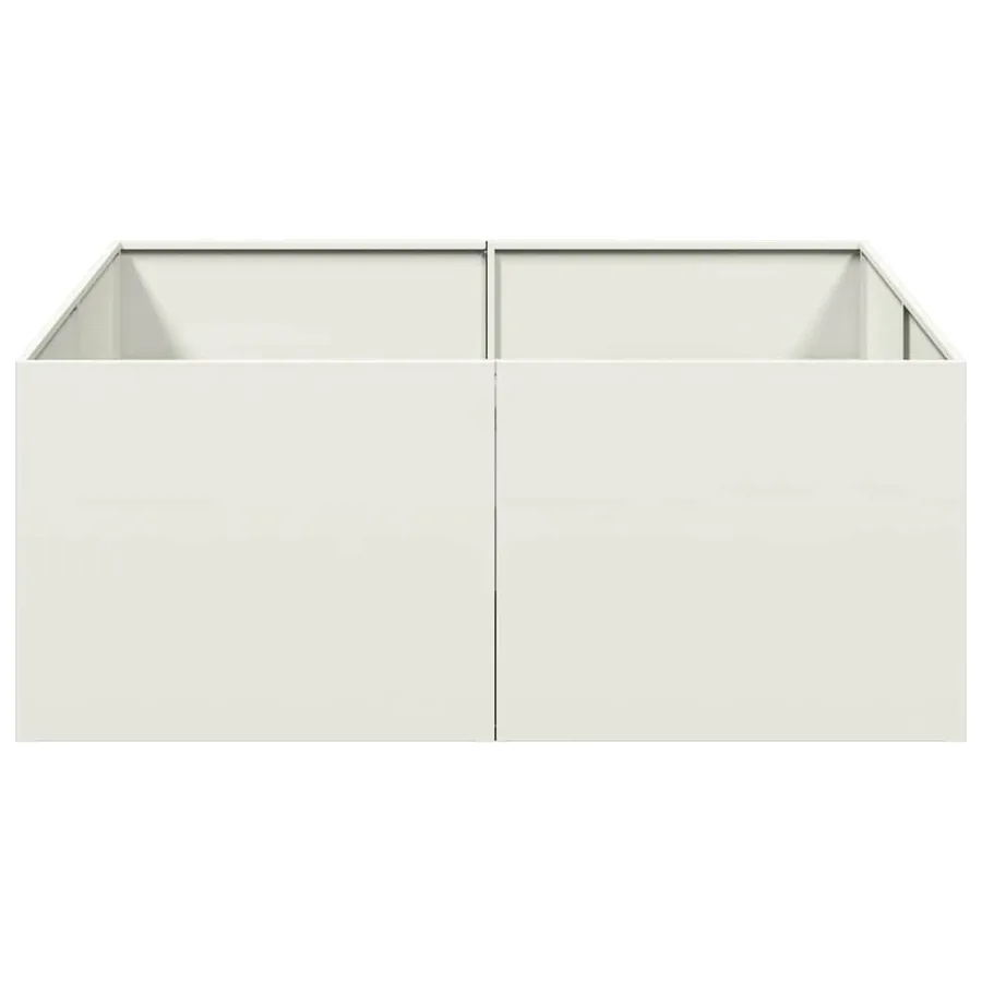 Jardinière blanc 100x100x40 cm acier - 4
