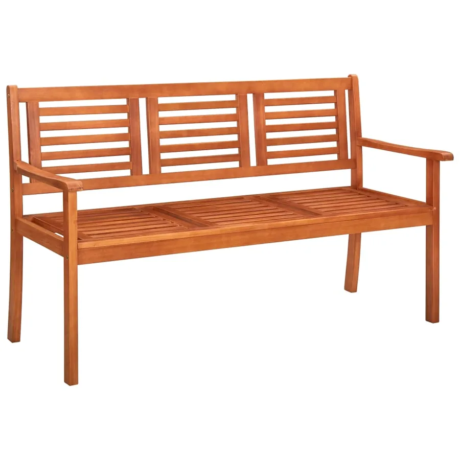 Banc de jardin 3 places avec coussin 150 cm Bois d'eucalyptus - 2
