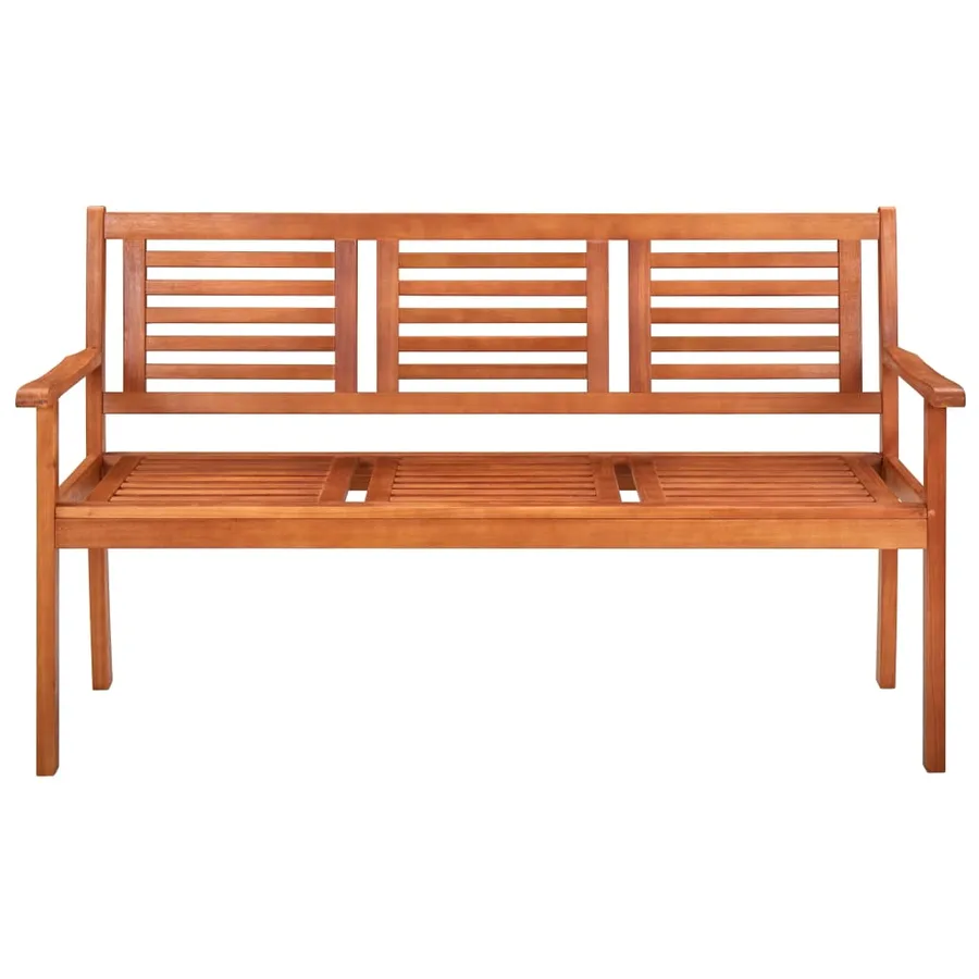 Banc de jardin 3 places avec coussin 150 cm Bois d'eucalyptus - 3