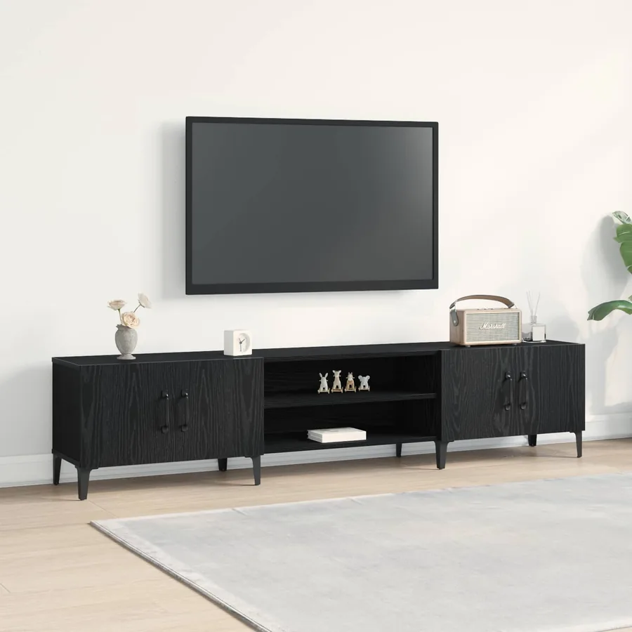 Meuble TV Chêne noir 180 x 31,5 x 40 cm Bois d'ingénierie