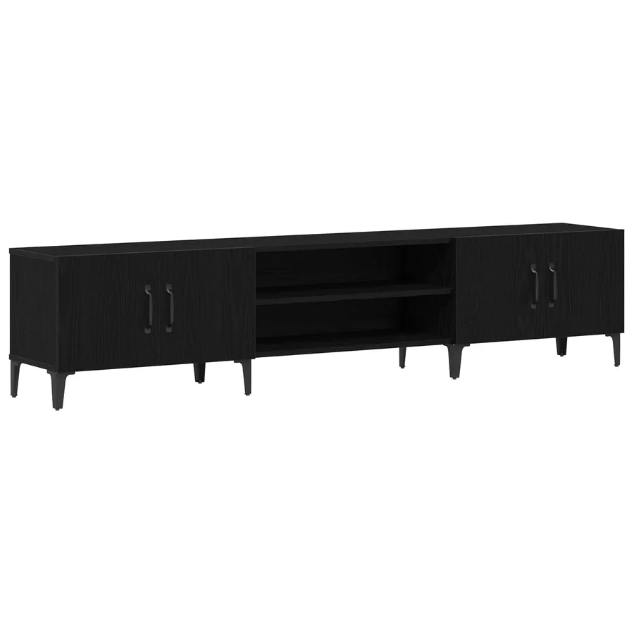 Meuble TV Chêne noir 180 x 31,5 x 40 cm Bois d'ingénierie - 2
