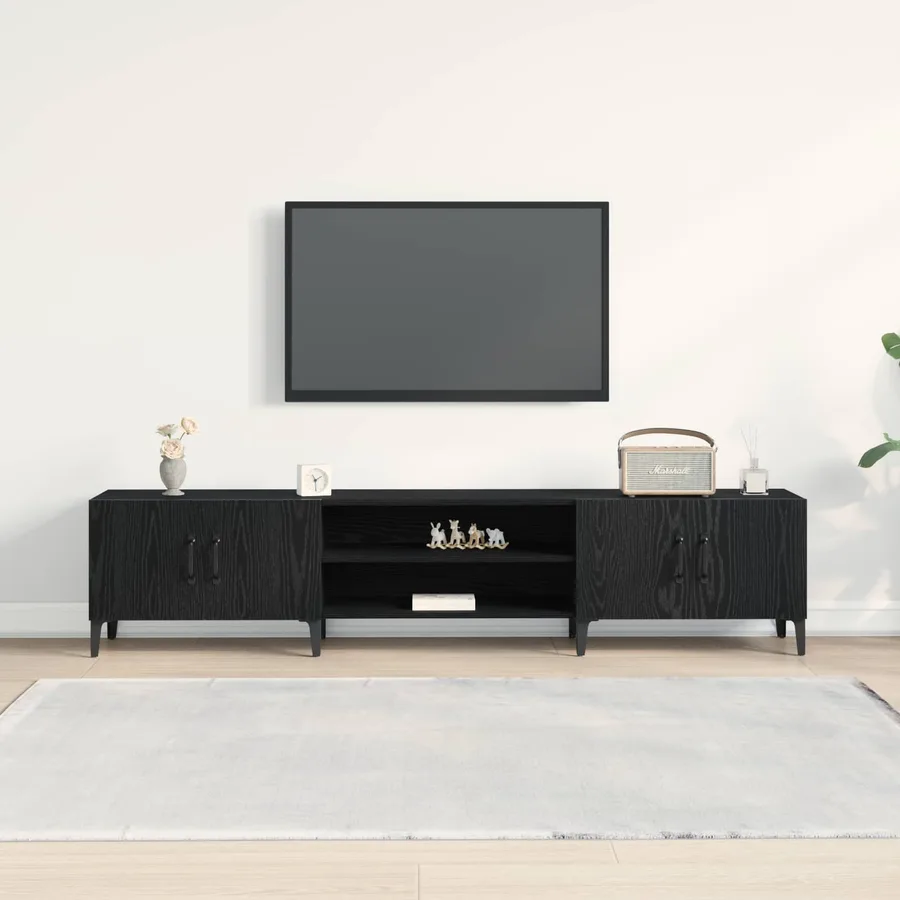 Meuble TV Chêne noir 180 x 31,5 x 40 cm Bois d'ingénierie - 4