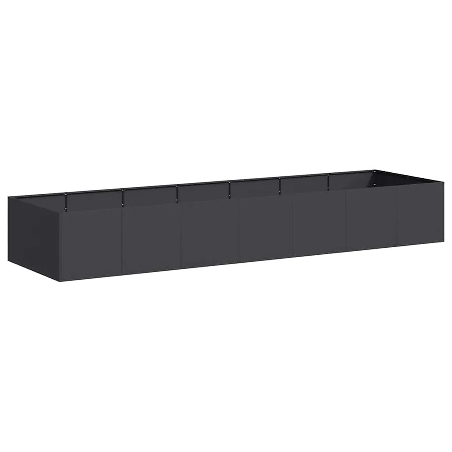 Jardinière noir 280x80x40 cm acier - 2