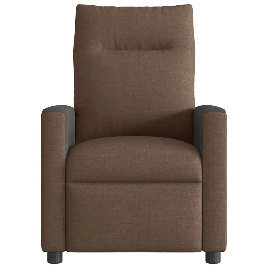 Fauteuil inclinable de massage électrique marron tissu - 5