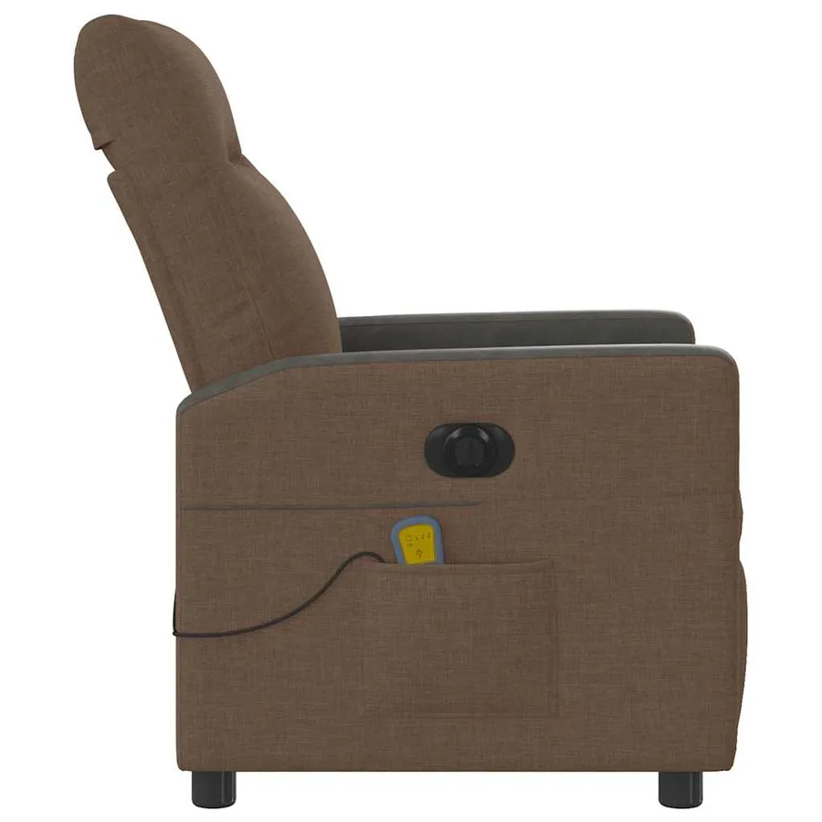 Fauteuil inclinable de massage électrique marron tissu - 6