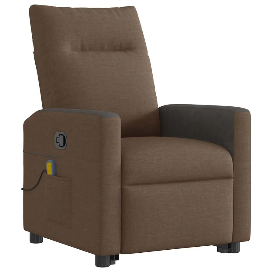 Fauteuil de massage inclinable Marron Tissu - 4