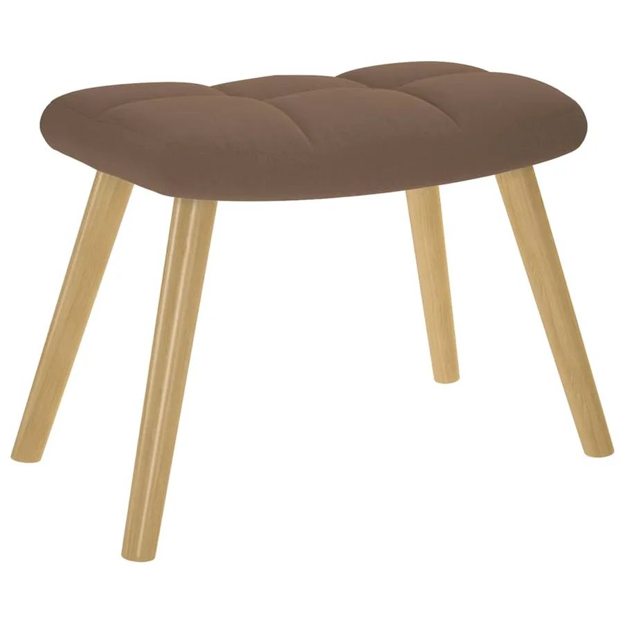 Chaise à bascule avec repose-pied Marron Tissu - 5