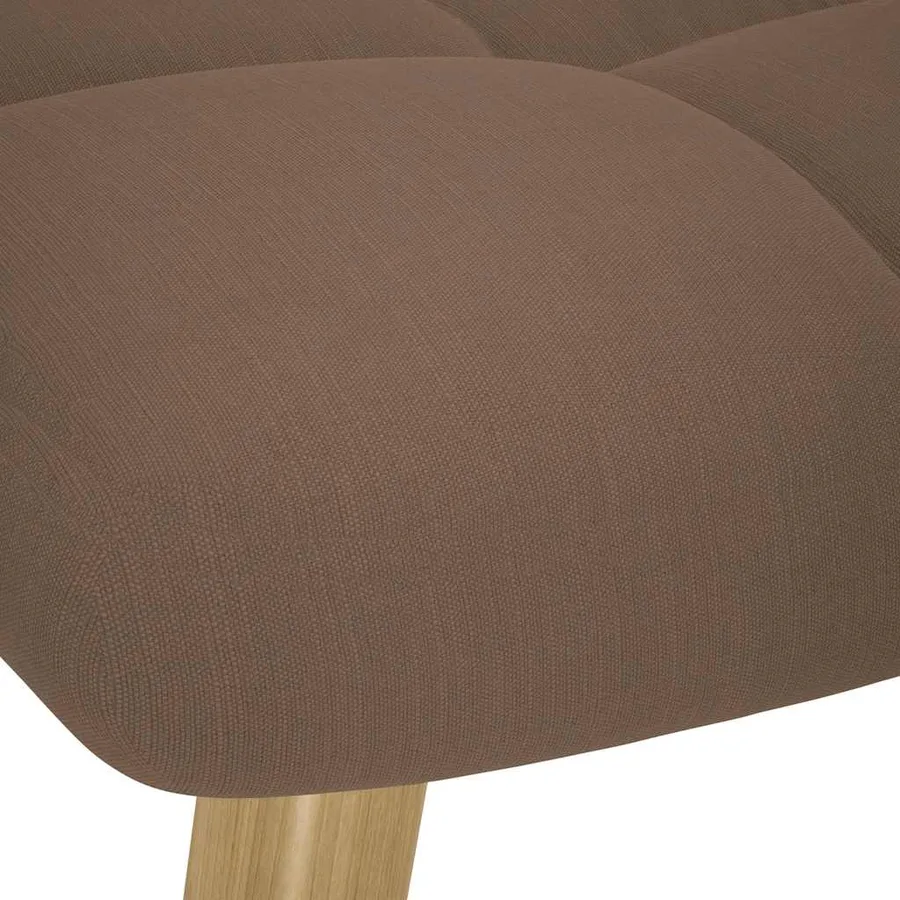 Chaise à bascule avec repose-pied Marron Tissu - 8