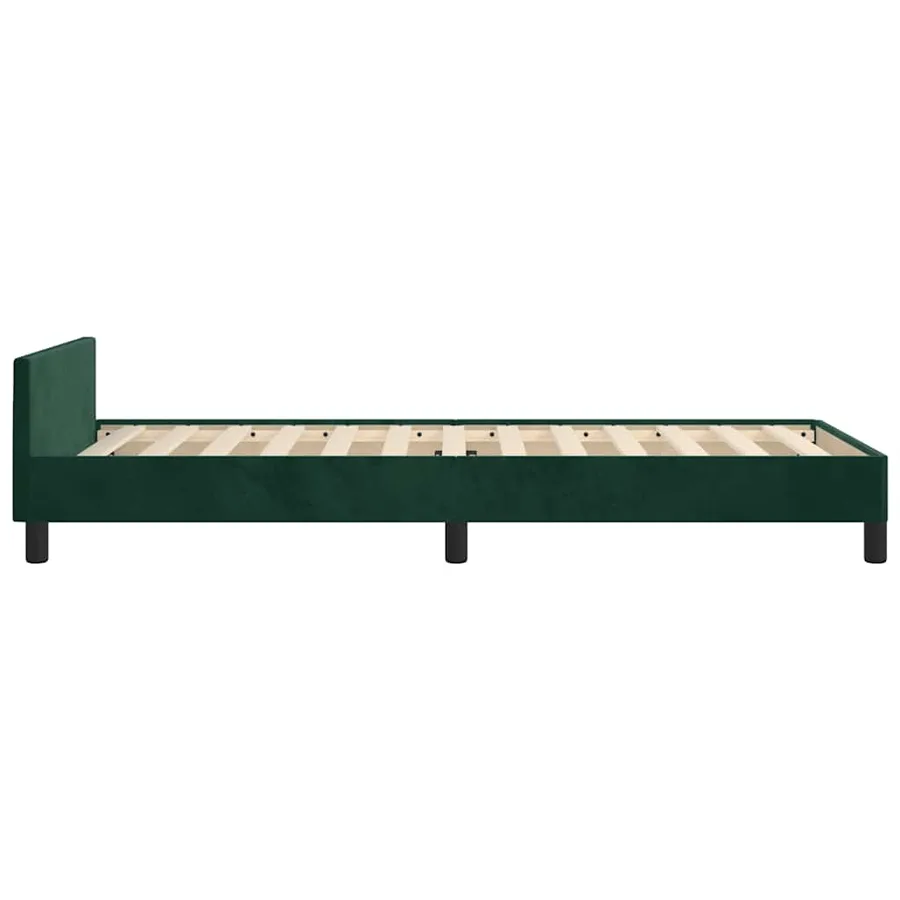 Cadre de lit sans matelas vert foncé 90x190 cm velours - 8
