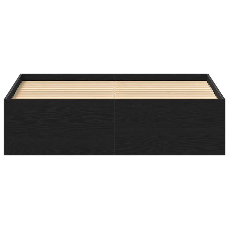 Cadre de lit sans matelas en chêne noir 135 x 190 cm bois d'ingénierie - 5