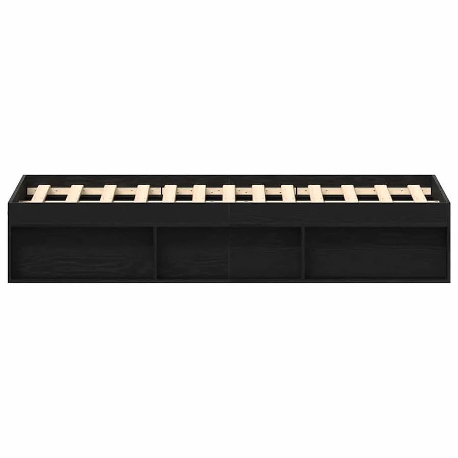 Cadre de lit sans matelas en chêne noir 135 x 190 cm bois d'ingénierie - 6