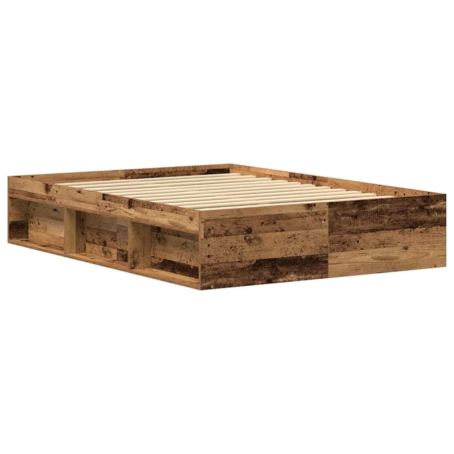 Cadre de lit sans matelas bois ancien 135 x 190 cm bois d'ingénierie - 4