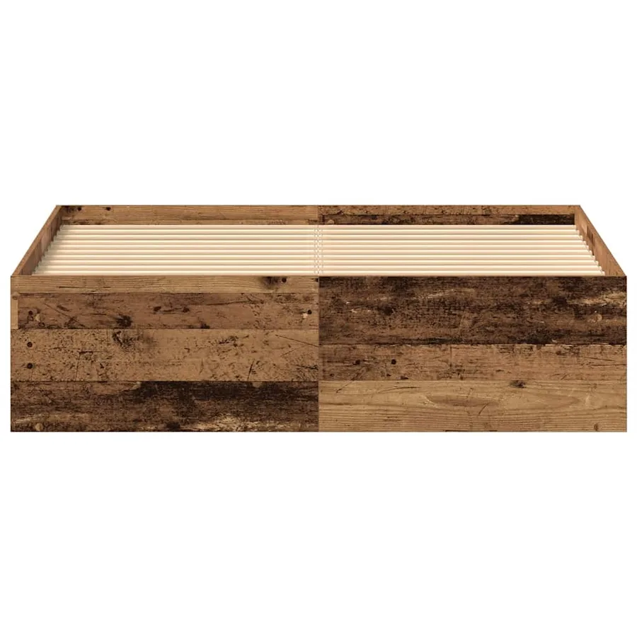 Cadre de lit sans matelas bois ancien 135 x 190 cm bois d'ingénierie - 5