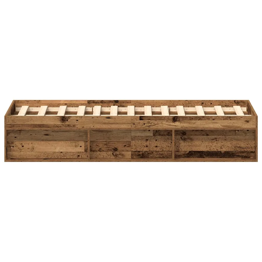 Cadre de lit sans matelas bois ancien 135 x 190 cm bois d'ingénierie - 6