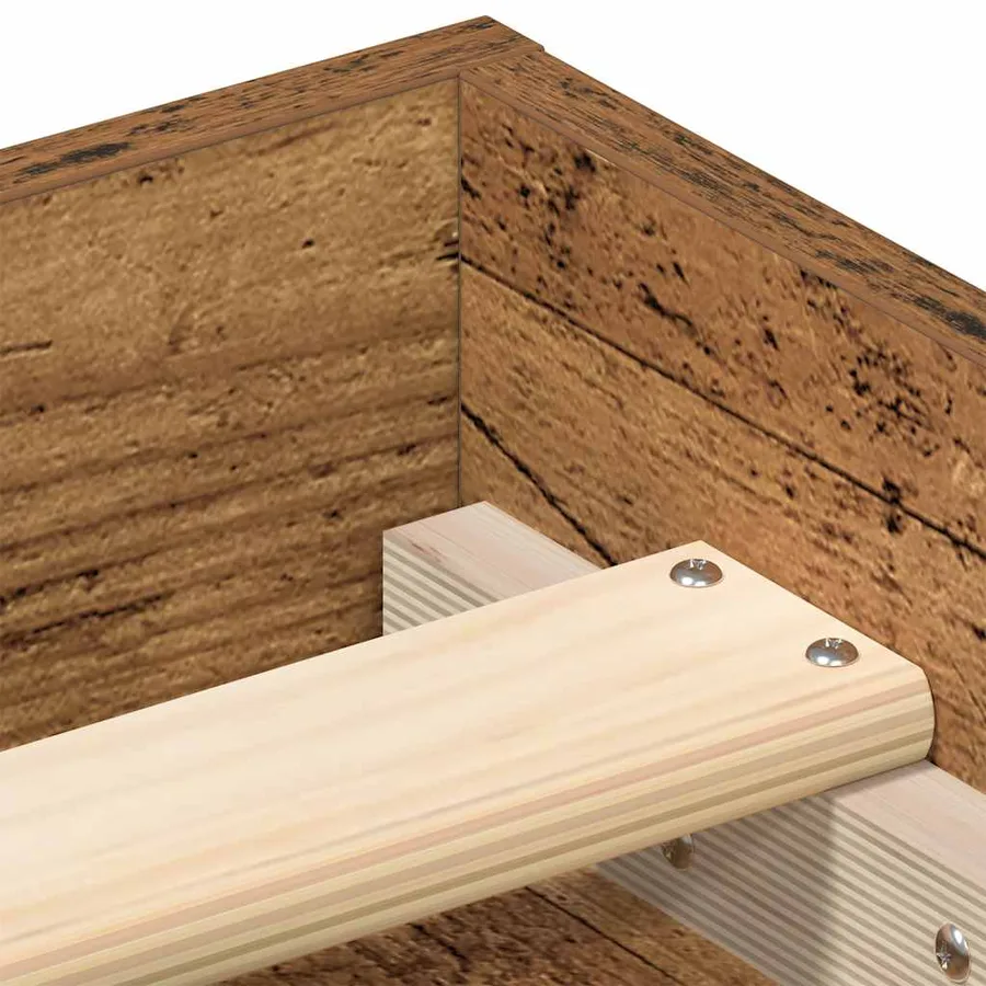 Cadre de lit sans matelas bois ancien 135 x 190 cm bois d'ingénierie - 8