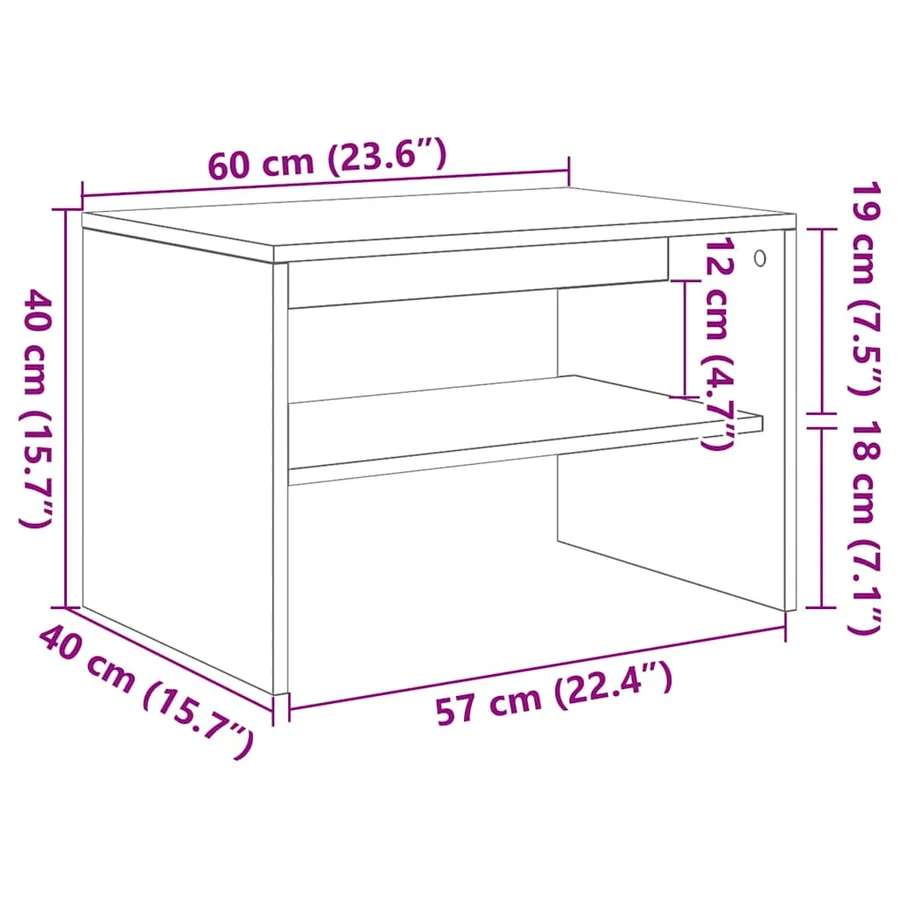 Meuble TV chêne marron 60x40x40 cm bois d'ingénierie - 10
