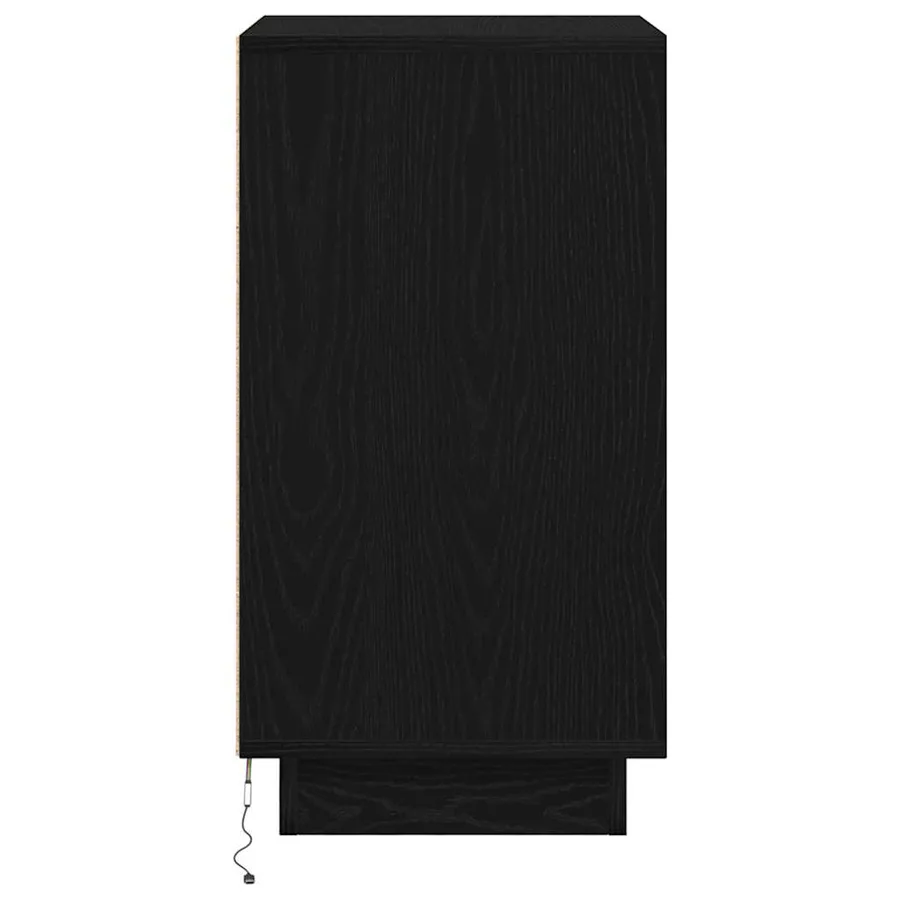 Table de chevet avec lumières LED noir 38x34x65 cm - 8
