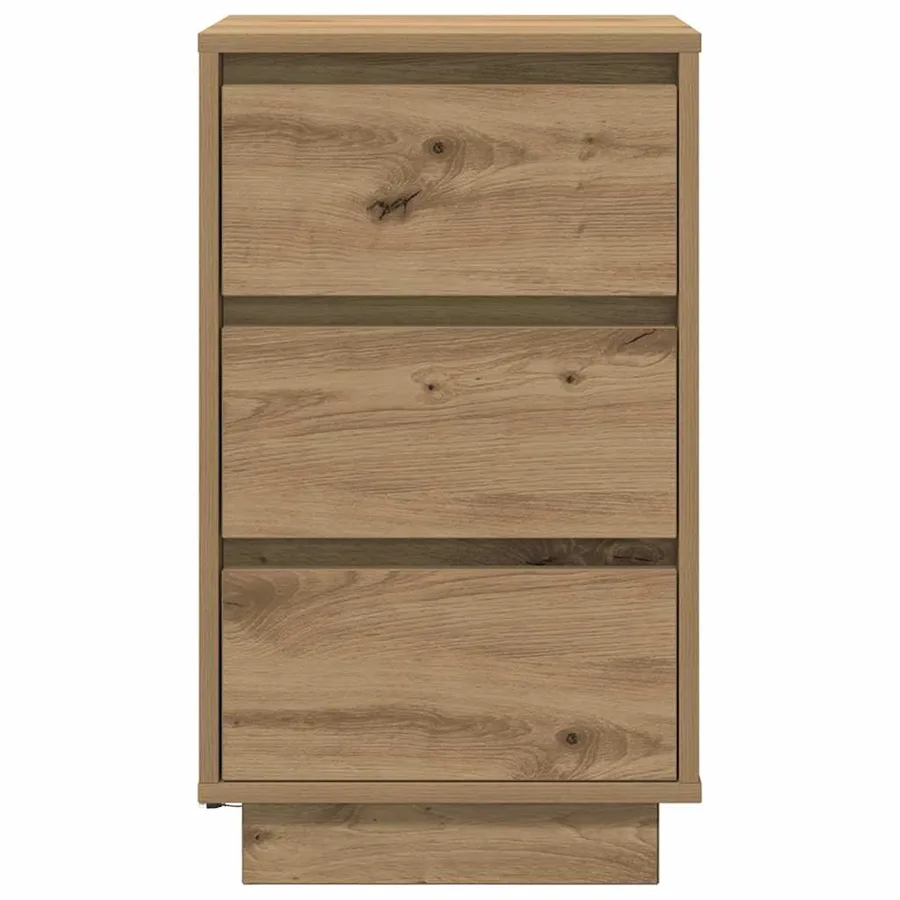 Armoire de chevet et lumières LED chêne artisanal 38x34x65 cm - 7