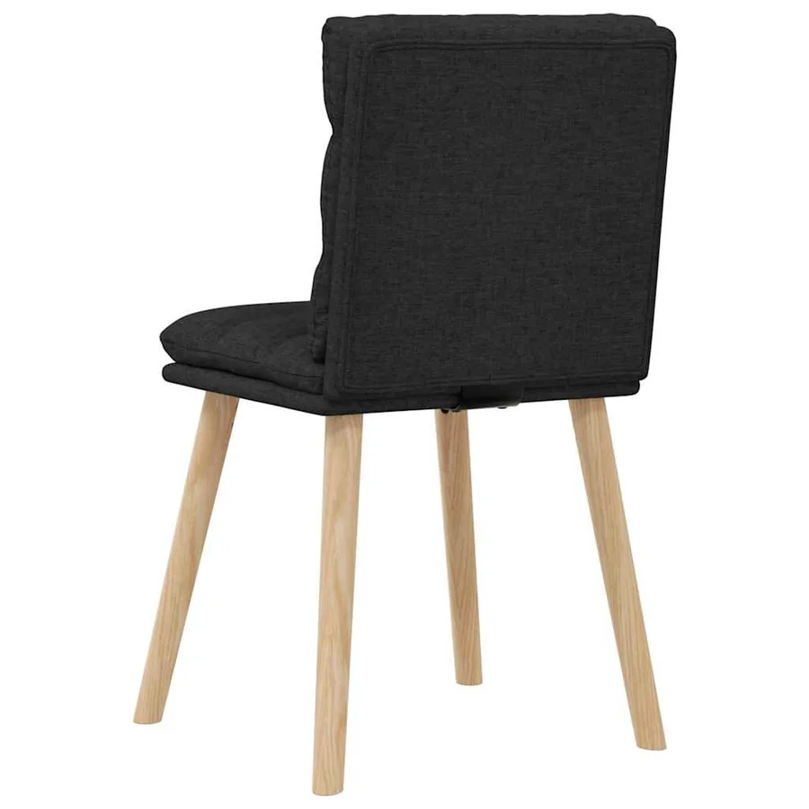 Chaises à manger lot de 4 noir tissu - 6