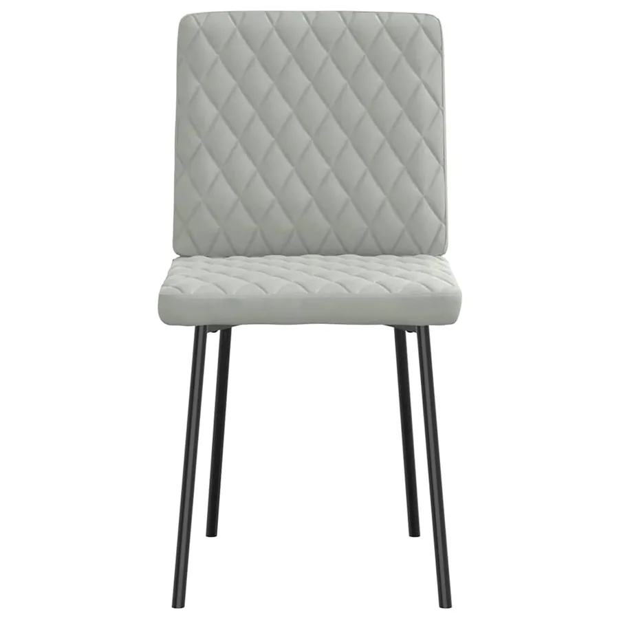 Chaises à manger lot de 2 Gris clair Velours - 3