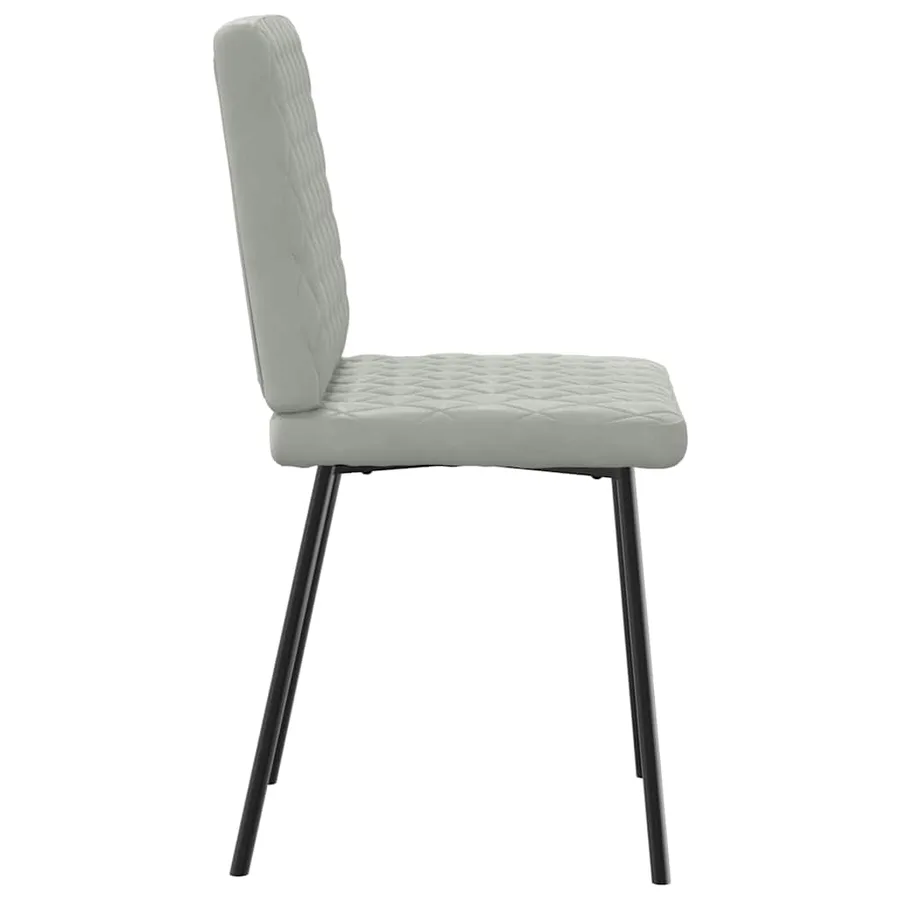 Chaises à manger lot de 2 Gris clair Velours - 5