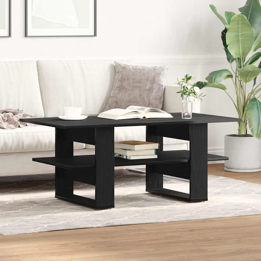 Table basse Chêne noir 102 x 55 x 42 cm Bois d'ingénierie - 4