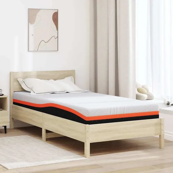 Matelas Blanc et Noir 90 x 200 cm Tissu jacquard
