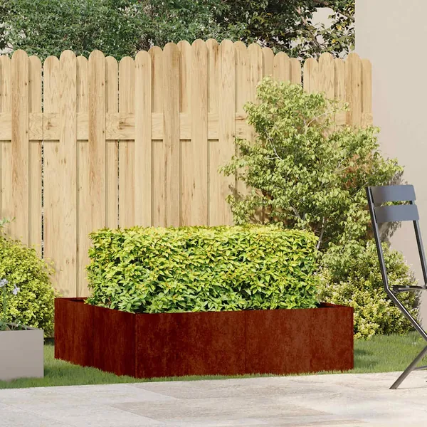 Jardinière rouillé 100x100x30 cm acier inoxydable
