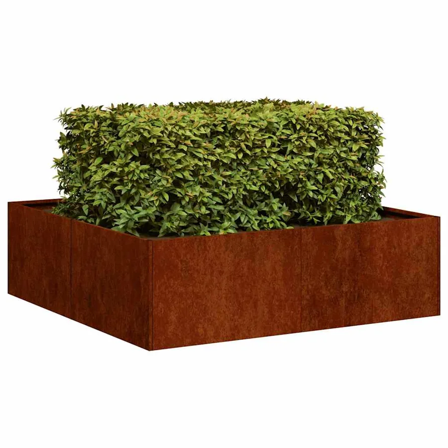 Jardinière rouillé 100x100x30 cm acier inoxydable - 3