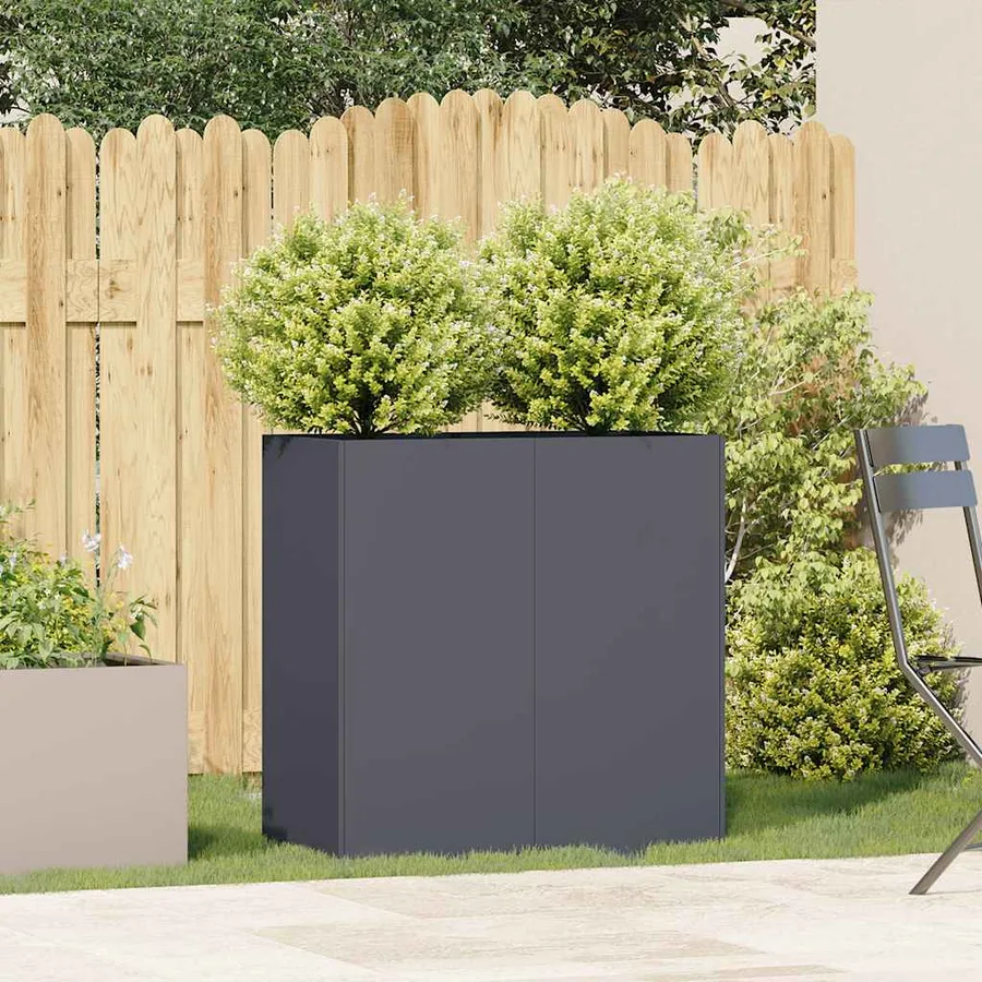 Jardinière anthracite 80x40x80 cm acier laminé à froid - 3