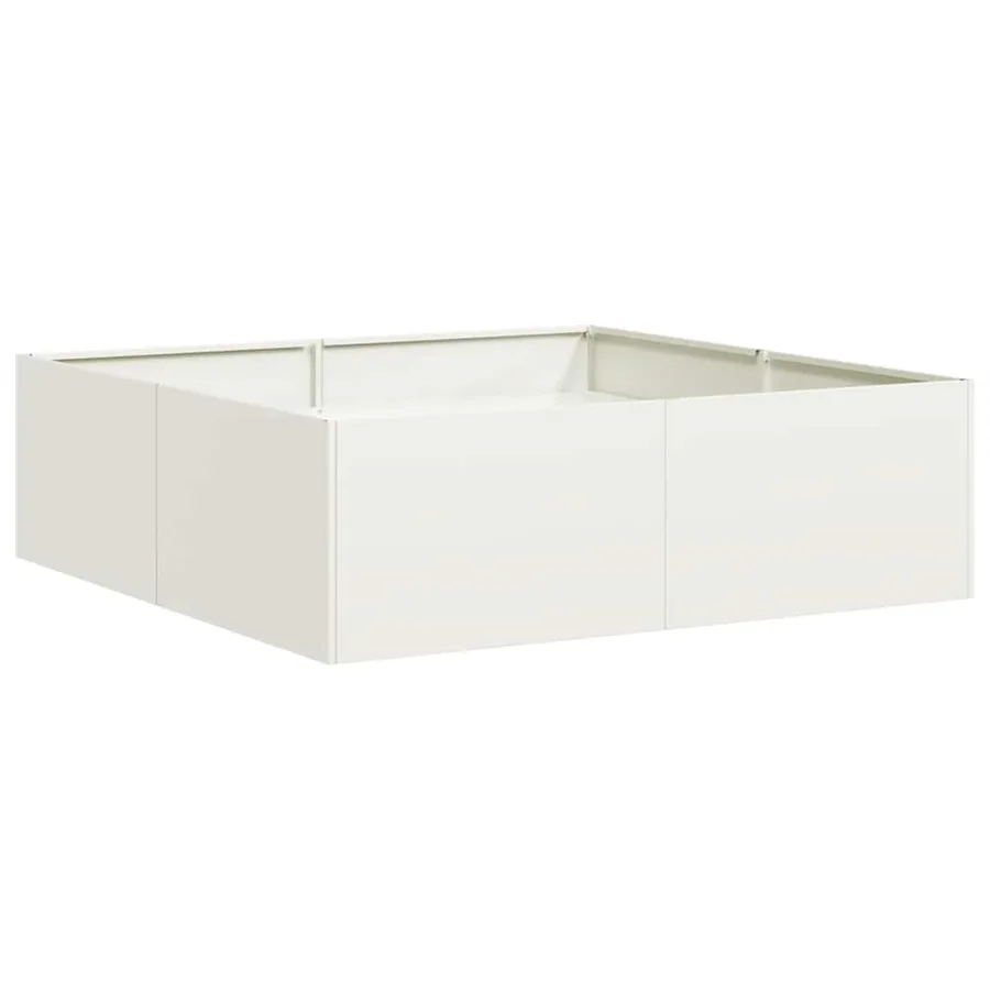 Jardinière blanc 100x100x30 cm acier - 2