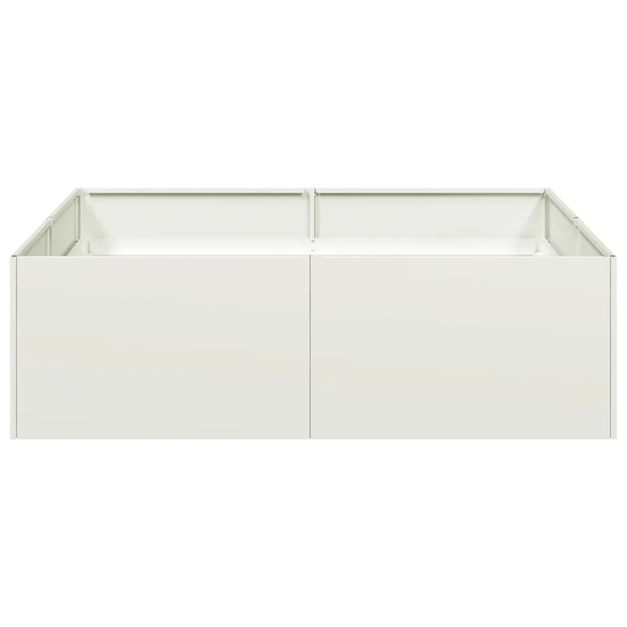 Jardinière blanc 100x100x30 cm acier - 4