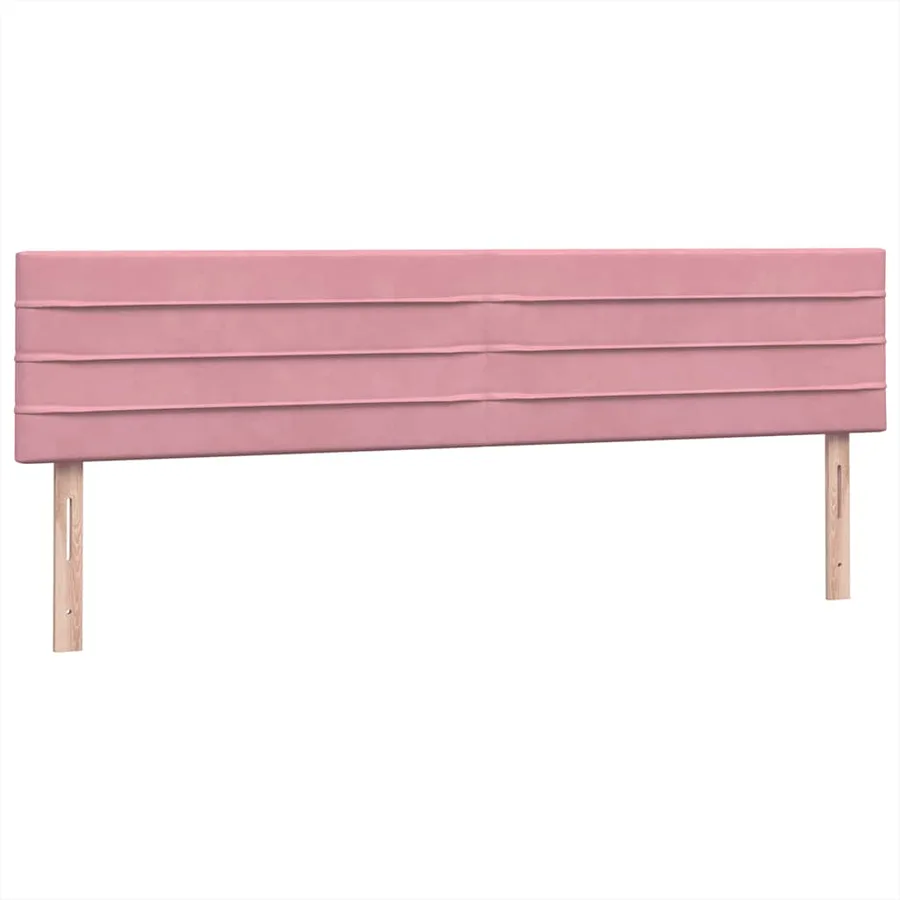 Sommier à lattes de lit avec matelas rose 180x220 cm velours - 7