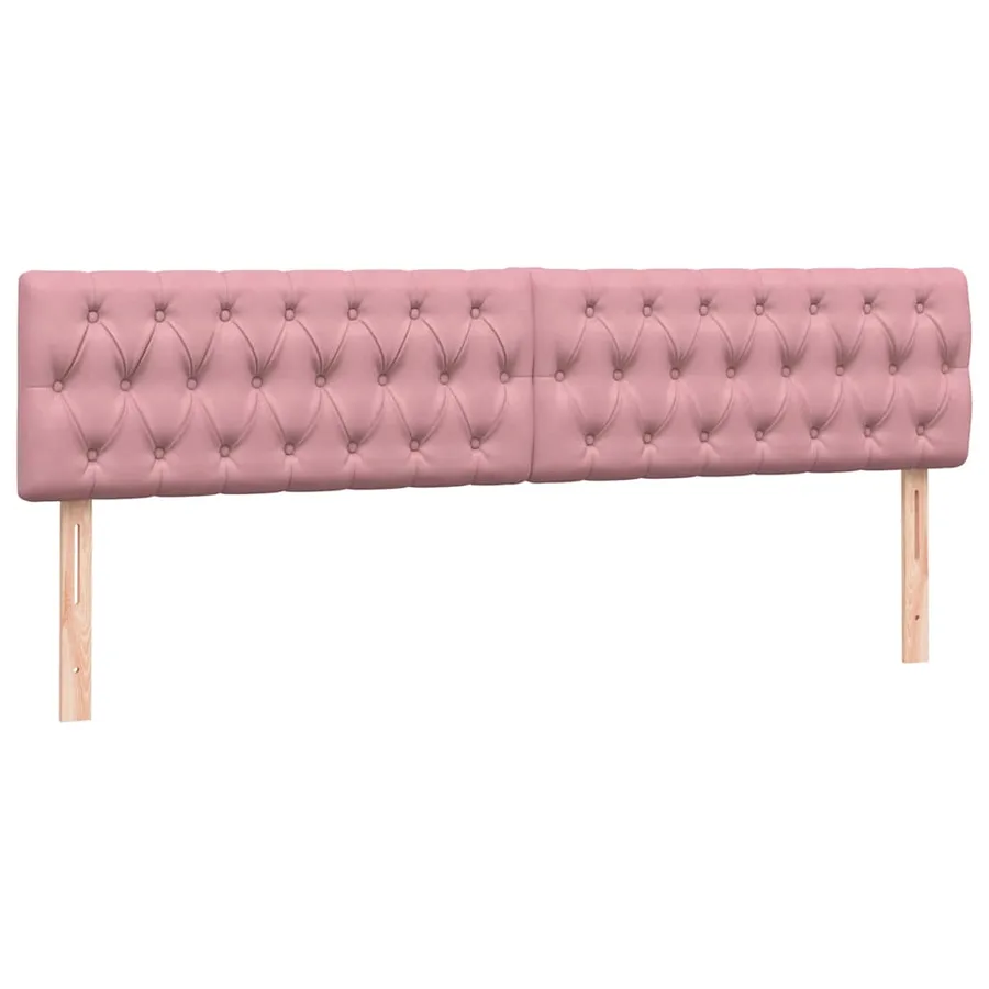 Sommier à lattes de lit avec matelas rose 180x220 cm velours - 6