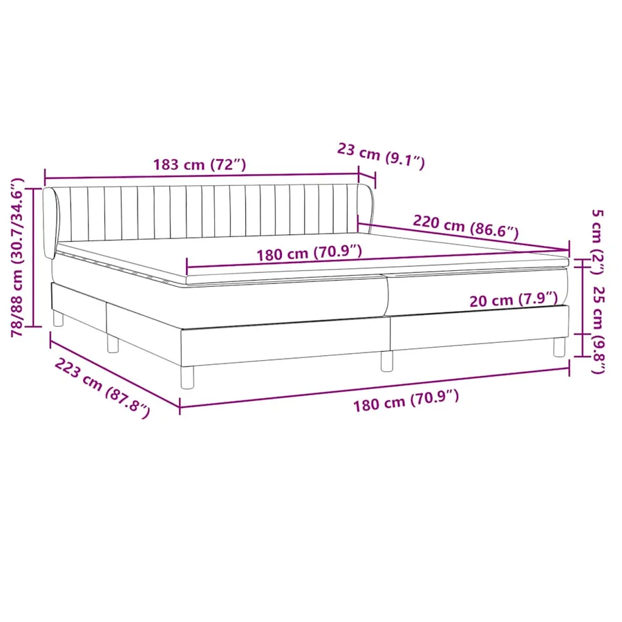 Sommier à lattes de lit avec matelas rose 180x220 cm velours - 12
