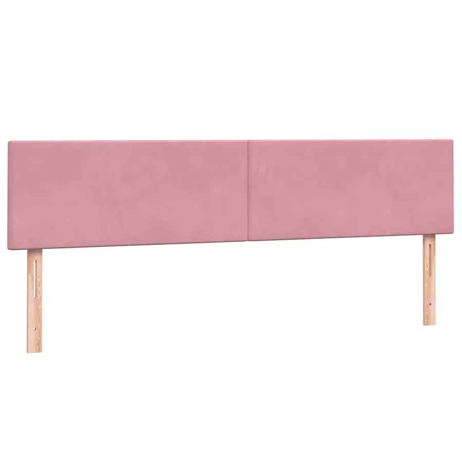 Sommier à lattes de lit avec matelas rose 180x220 cm velours - 7